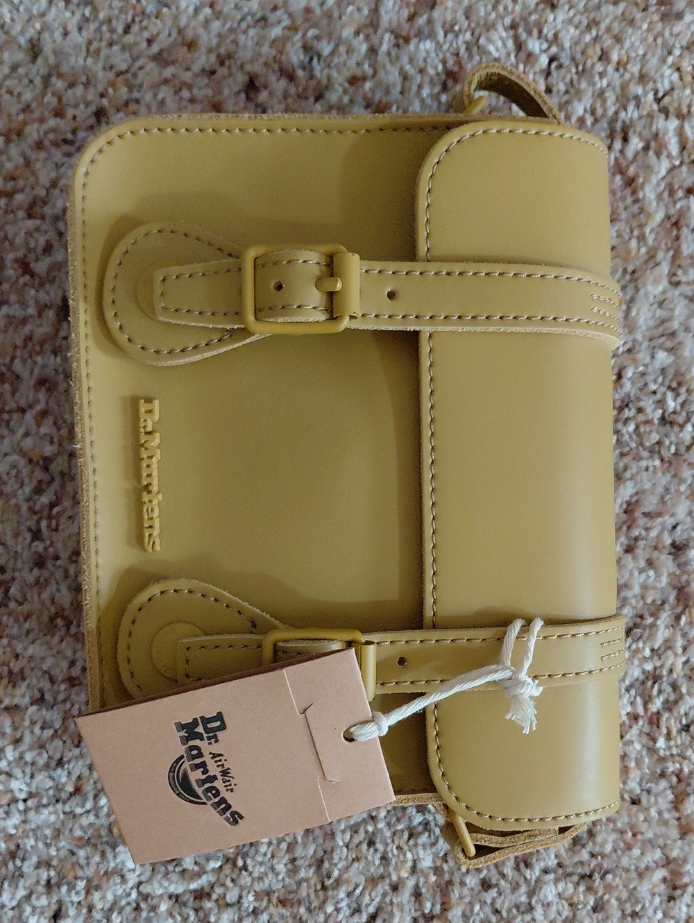 Dr. Martens Mustard Yellow Leather Buckle Crossbody Bag